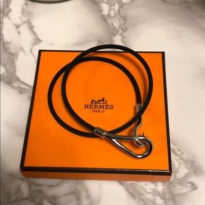 Hermès Silvertone Jumbo Hook Necklace